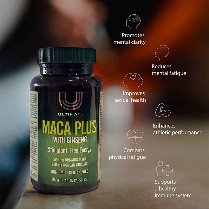 Ultimate Maca Plus With Ginseng Supplement Capsules, Pack of 90's