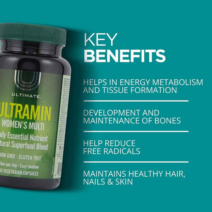 Ultimate Ultramin Women's Multivitamin & Superfood Supplement Capsules, Pack of 60's