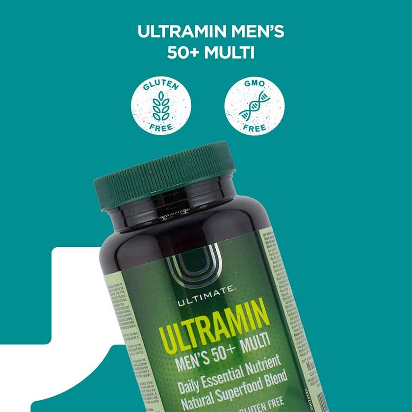 Ultimate Ultramin Men's 50+ Multivitamin Supplement Capsules, Pack of 60’s