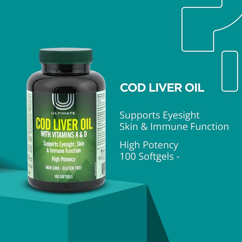 Ultimate Cod Liver Oil Supplement Softgels, Pack of 100's