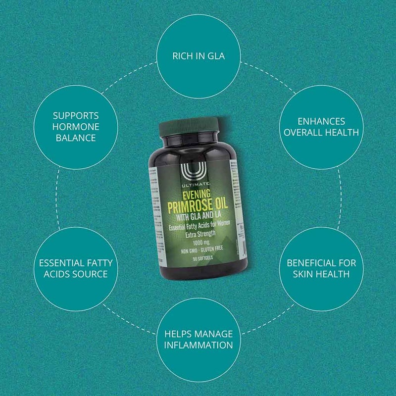 Ultimate Evening Primrose Oil 1000mg Softgels, Pack of 90's