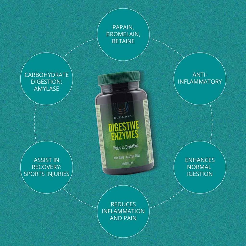 Ultimate Digestive Enzymes Supplement Tablets, Pack of 90's