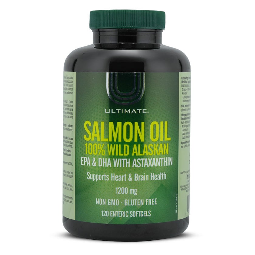 Ultimate 100% Wild Alaskan Salmon Oil 1200mg Softgels, Pack of 120’s