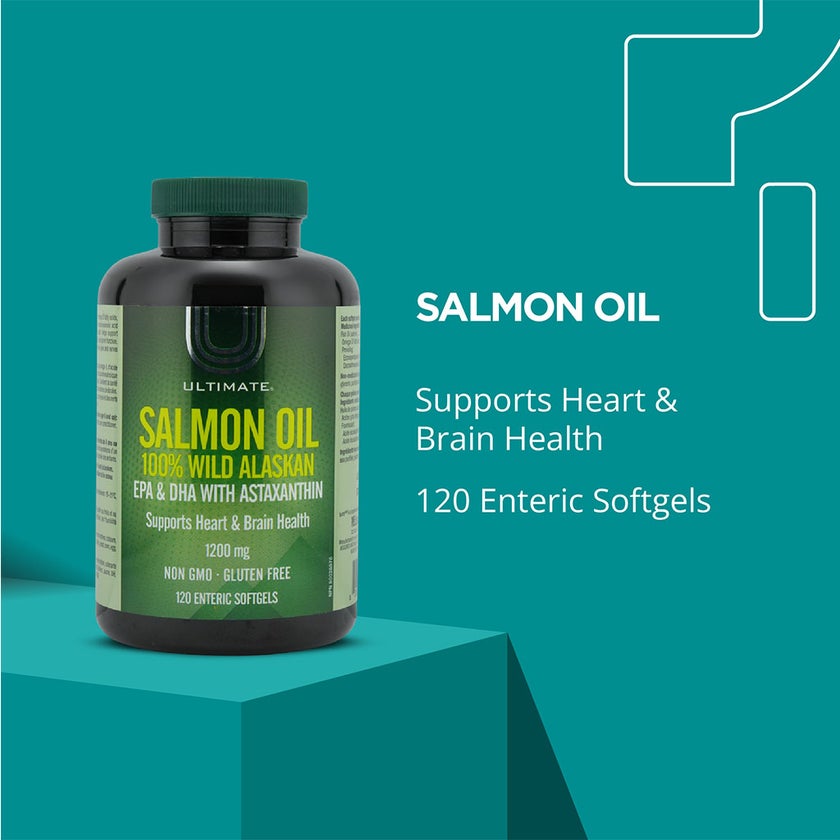 Ultimate 100% Wild Alaskan Salmon Oil 1200mg Softgels, Pack of 120’s