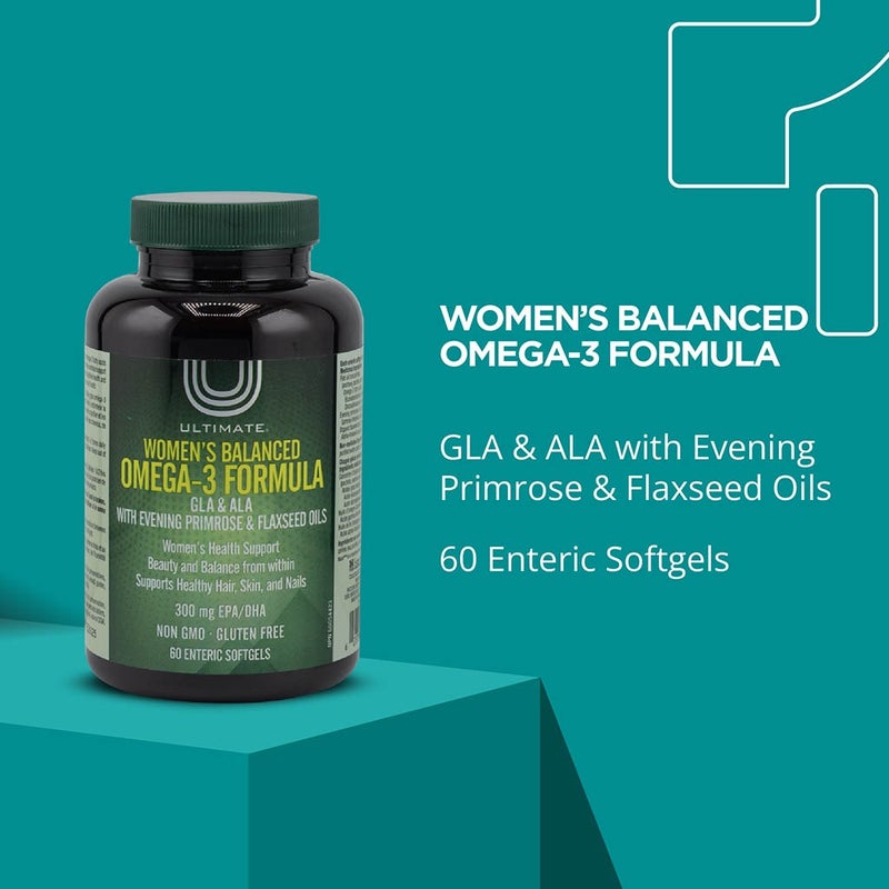 Ultimate Women's Balanced Omega 3 With Evening Primrose & Flaxseed Oil Softgels, Pack of 60's