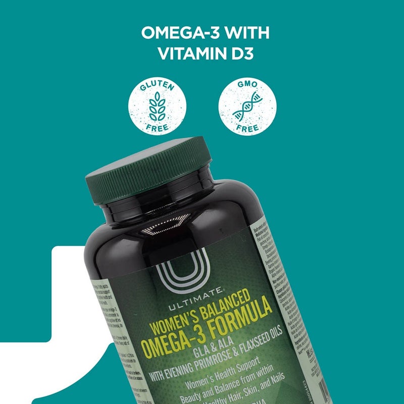 Ultimate Women's Balanced Omega 3 With Evening Primrose & Flaxseed Oil Softgels, Pack of 60's