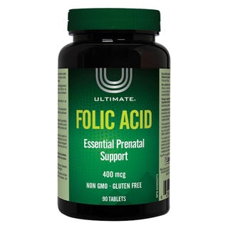 Ultimate Folic Acid 400mcg Prenatal Supplement Tablets, Pack of 90's