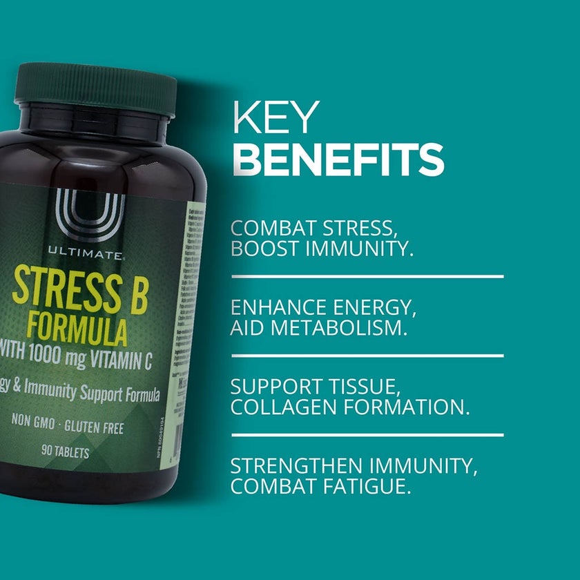Ultimate Stress B Formula Vitamin B Complex With Vitamin C Tablets, Pack of 90's