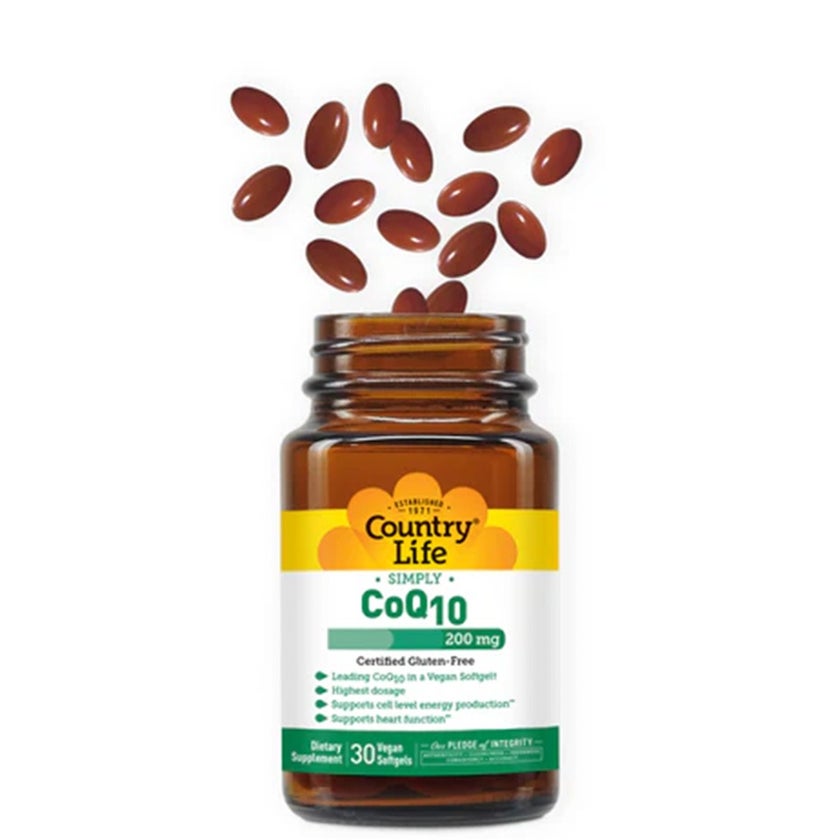 Country Life Vegan CoQ10 200mg Softgels, Pack of 60's