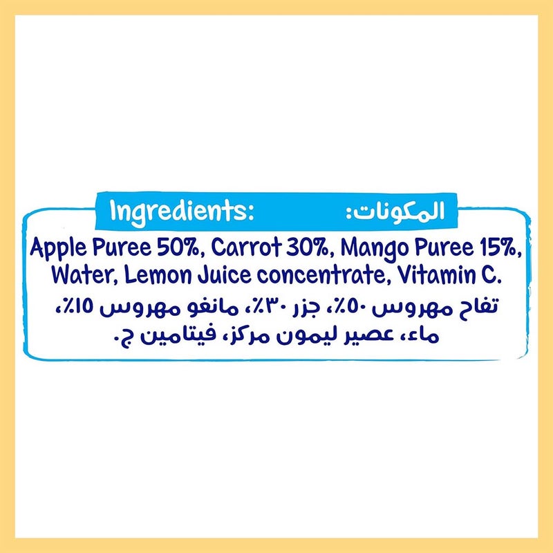 Nestle Cerelac Fruits Puree Pouch With Apple, Carrot & Mango For Babies From 6 Months, 16 x 90g, Pack of 16's