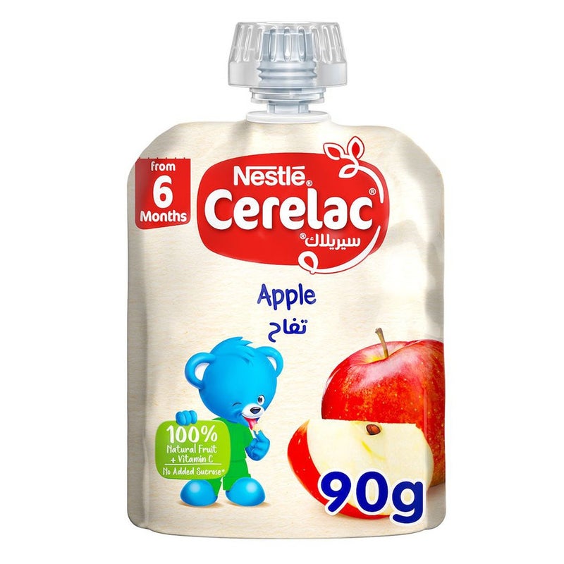Nestle Cerelac Fruits Puree Pouch With Apple For Babies From 6 Months, 16 x 90g, Pack of 16's