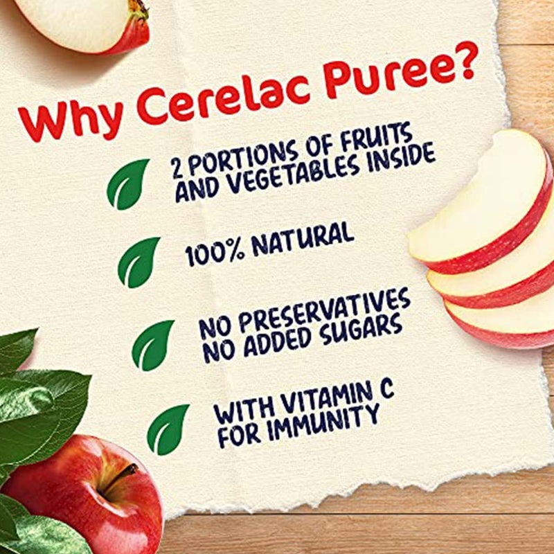 Nestle Cerelac Fruits Puree Pouch With Apple For Babies From 6 Months, 16 x 90g, Pack of 16's