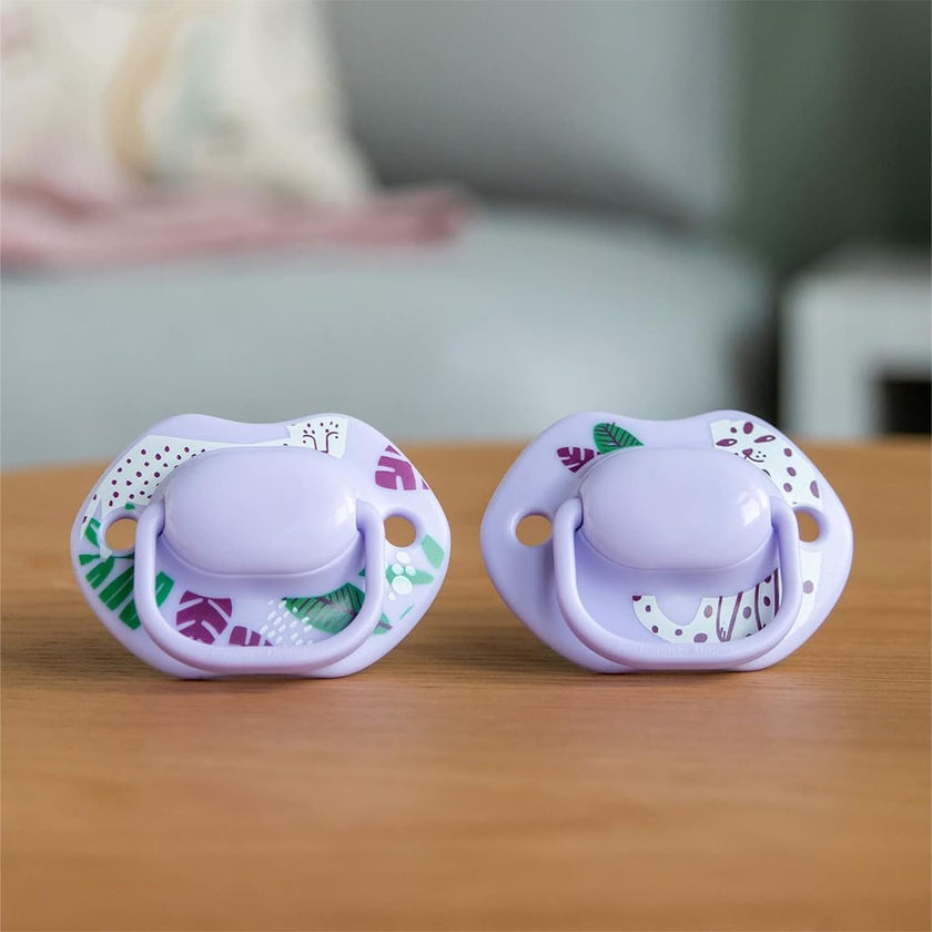 Tommee Tippee Moda Soother In Purple Color For 6-18 Months Infant, Pack of 2's