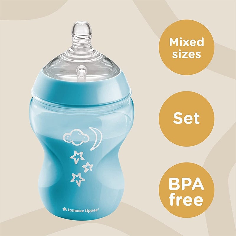 Tommee Tippee Closer To Nature Newborn Starter Feeding Kit For 0+ Months - Mixed Sizes - Blue Color