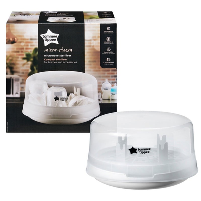 Tommee Tippee Micro-Steam Microwave Compact Steriliser To Sterilize Bottles & Accessories