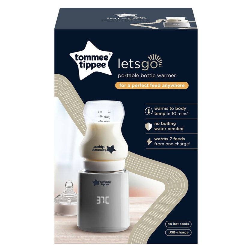 Tommee Tippee Lets Go Portable Baby Feeding Bottle Warmer - Grey 