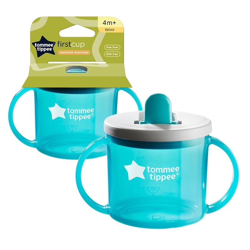 Tommee Tippee Slow Flow Baby Feeding Everyday Essential First Cup For 4+ Months - Blue, 190ml 