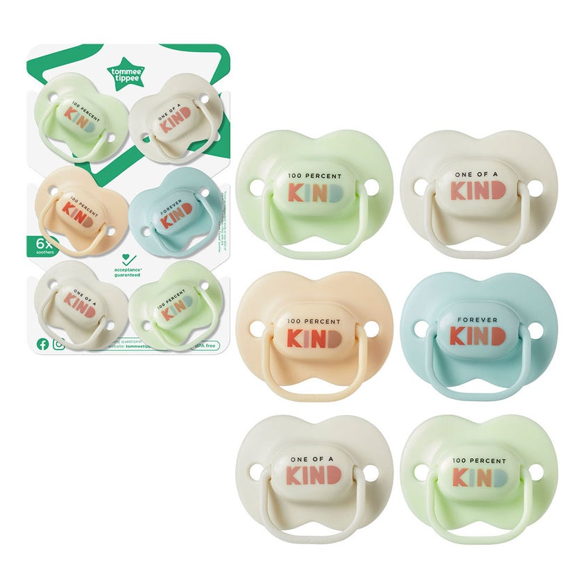 Tommee Tippee Kind Anytime Soother For 0+ Months, Pack of 6’s