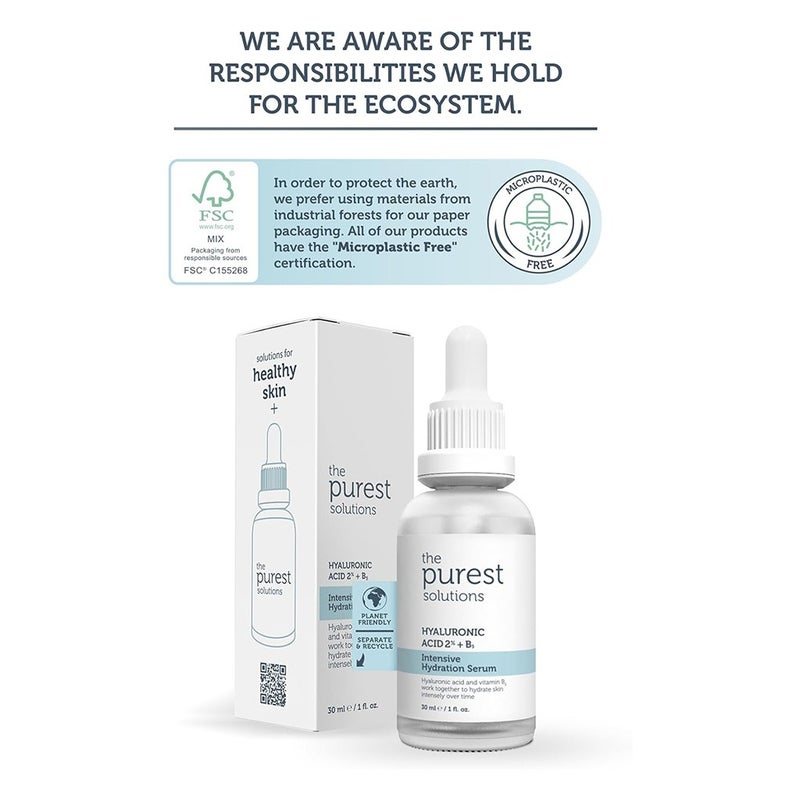 The Purest Solutions Hyaluronic Acid 2% + B5 Intensive Hydration Facial Serum 30ml