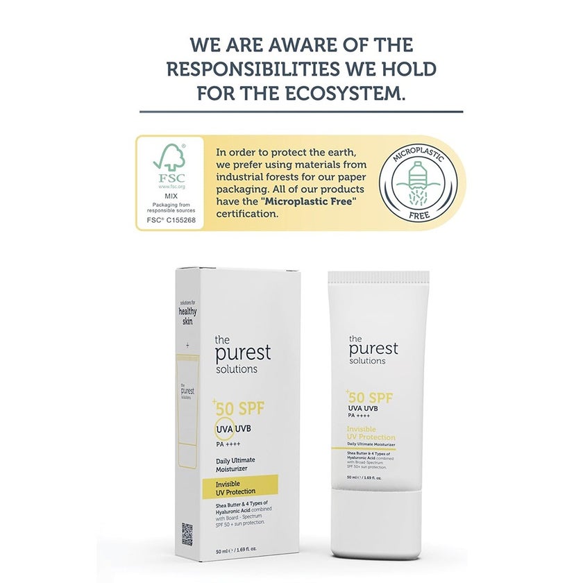 The Purest Solutions Invisible UV Protection Daily Ultimate Moisturizer Sunscreen With SPF 50+ & PA++++ 50ml