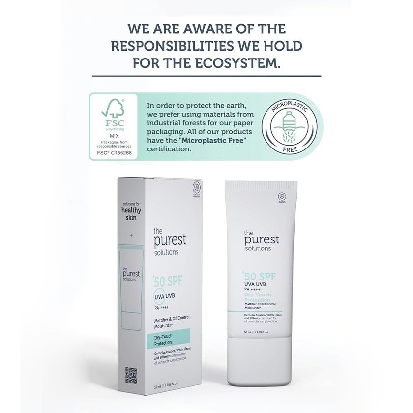 The Purest Solutions Dry-Touch Protection Mattifier & Oil Control Moisturizer Sunscreen With SPF 50+ & PA++++ 50ml