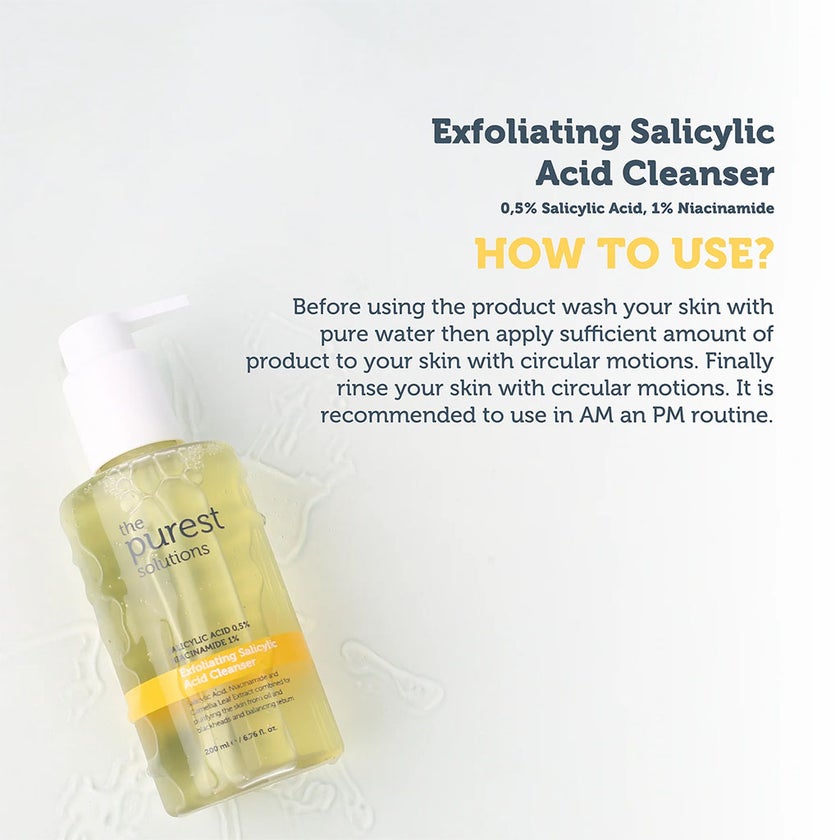 The Purest Solutions 0.5% Salicylic Acid & 1% Niacinamide Exfoliating Salicylic Acid Cleanser 200ml
