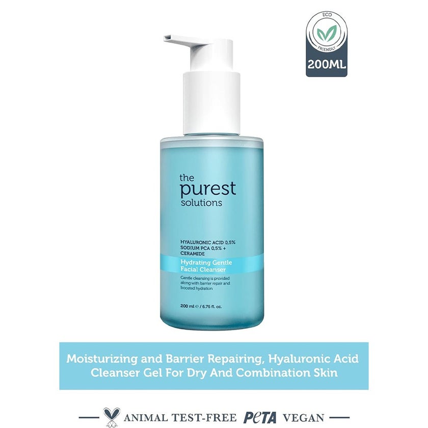 The Purest Solutions 0.5% Hyaluronic Acid 0.5% Sodium PCA + Ceramide Hydrating Gentle Facial Cleanser 200ml