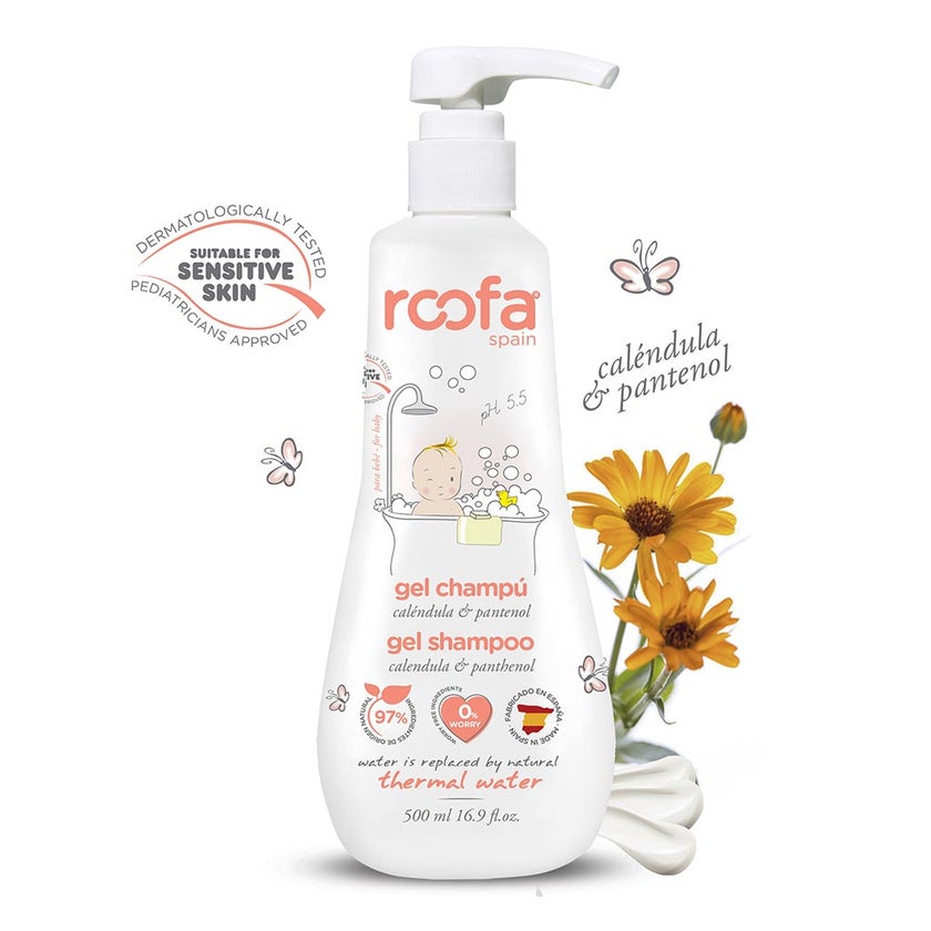 Roofa Soft Gel Baby Shampoo With Calendula & Panthenol For Sensitive Skin 500ml