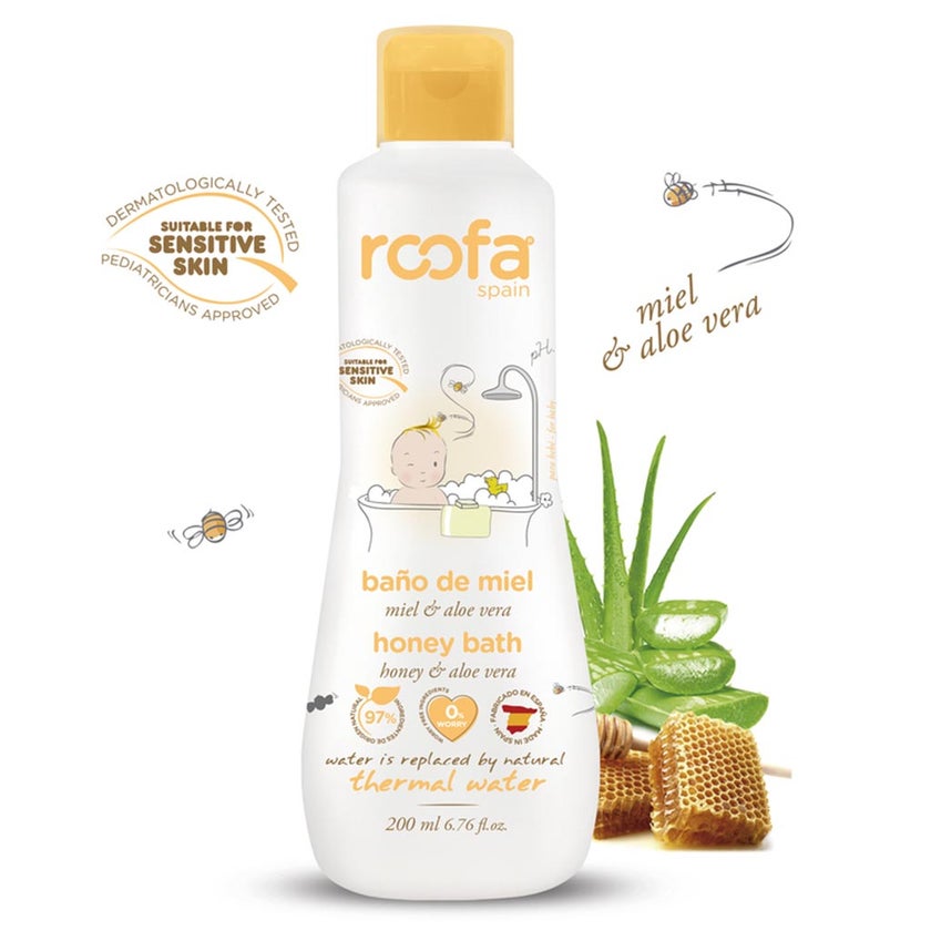 Roofa Baby Honey Bath Gel With Aloe Vera For Sensitive Skin 200ml