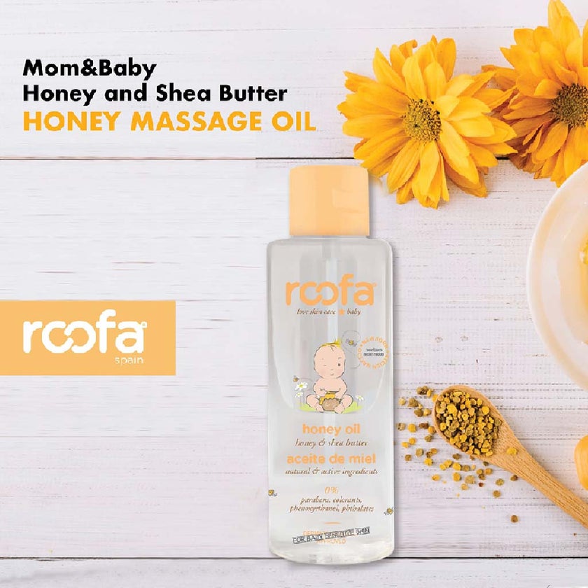 Roofa Baby Honey Massage Oil With Shea Butter For Sensitive Skin 100ml