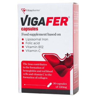 Vigafer Capsules With Iron, Folic Acid & Vitamin B12, Pack of 30's