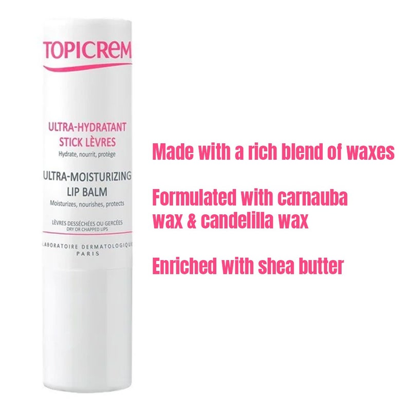 Topicrem Ultra-Moisturizing Lip Balm For Dry And Chapped Lips 5g