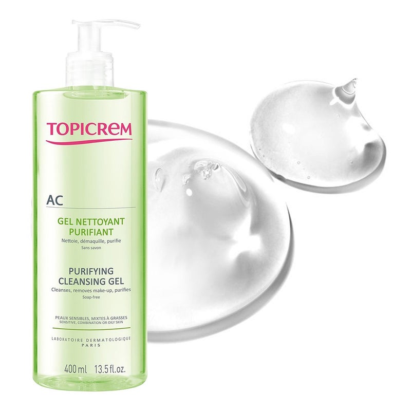 Topicrem AC Purifying Face Cleansing Gel For Sensitive, Combination & Oily Skin 400ml