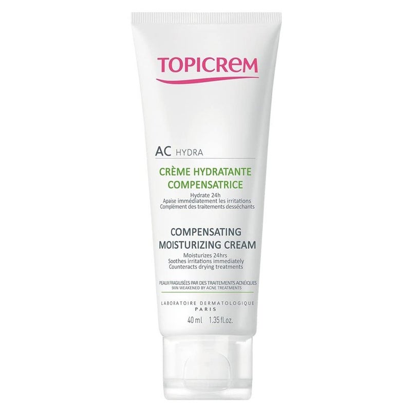 Topicrem AC Hydra Compensating Moisturizing Cream For Skin Weakened By Acne Treatments 40ml