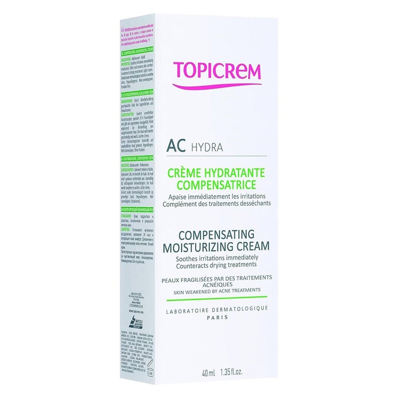Topicrem AC Hydra Compensating Moisturizing Cream For Skin Weakened By Acne Treatments 40ml
