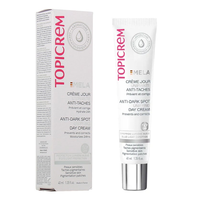 Topicrem Mela Anti-Dark Spot Unifying Day Cream For Sensitive Skin With Pigmentation SPF 50+ 40ml