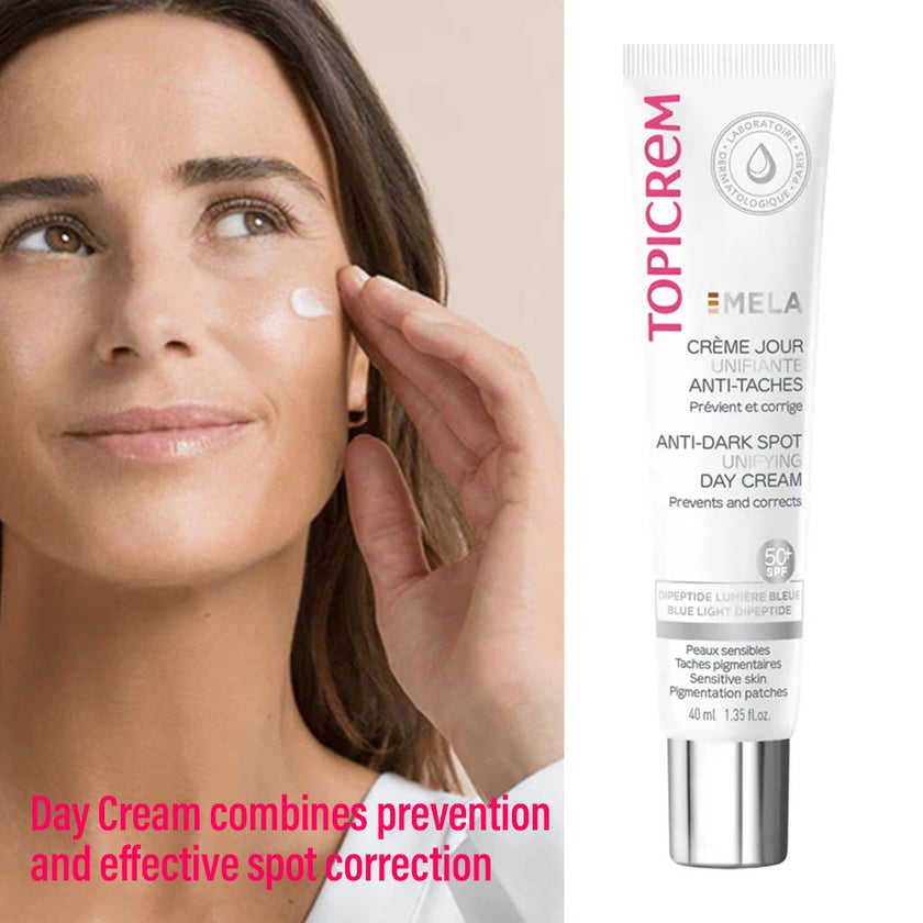 Topicrem Mela Anti-Dark Spot Unifying Day Cream For Sensitive Skin With Pigmentation SPF 50+ 40ml