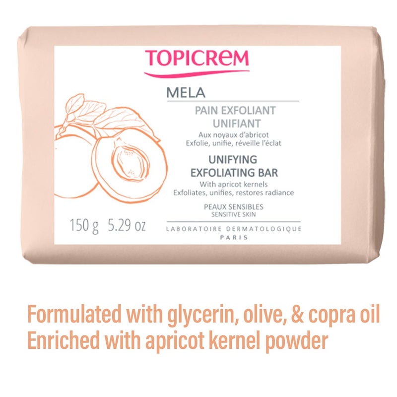 Topicrem Mela Unifying Exfoliating Bar For Sensitive Skin 150g