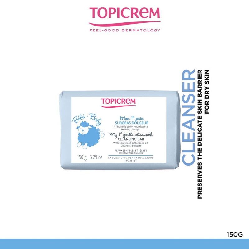 Topicrem My 1st Gentle Ultra-Rich Cleansing Bar For Sensitive & Dry Skin 150g