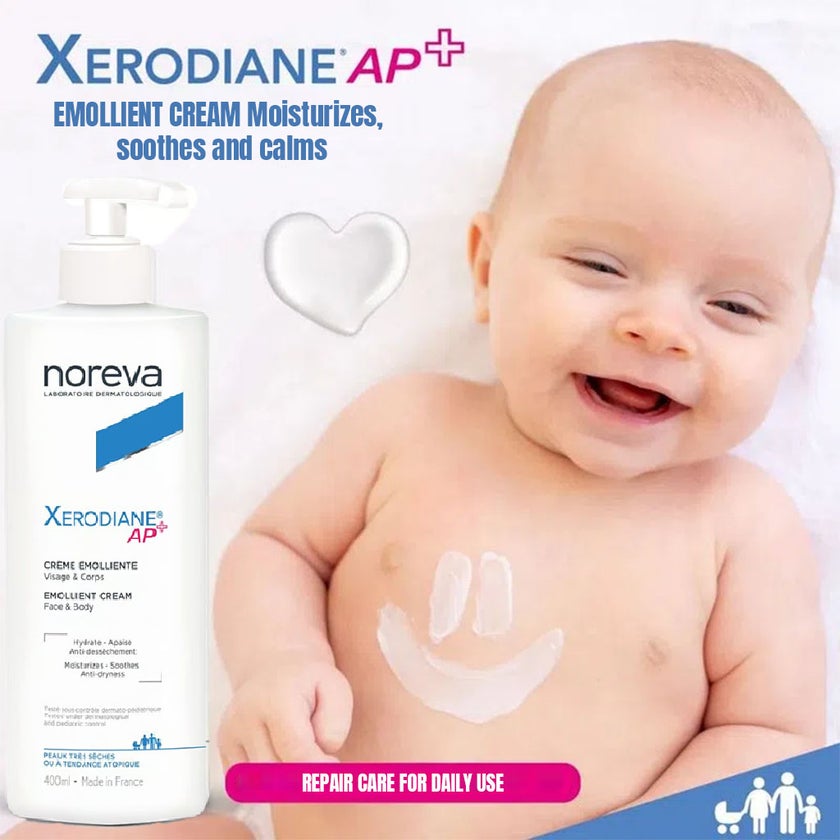 Noreva Xerodiane Ap+ Emollient Cream, Moisturizer For Face And Body 400ml