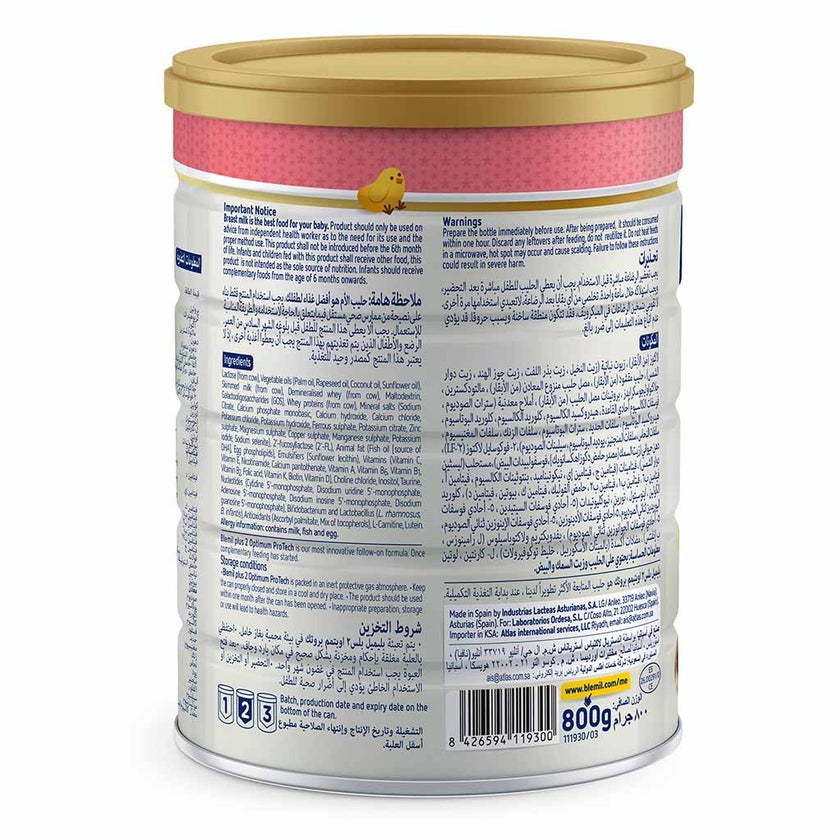 Blemil Plus Optimum Protech Stage 2 Infant Milk Formula For 6 To 12 Months 800g