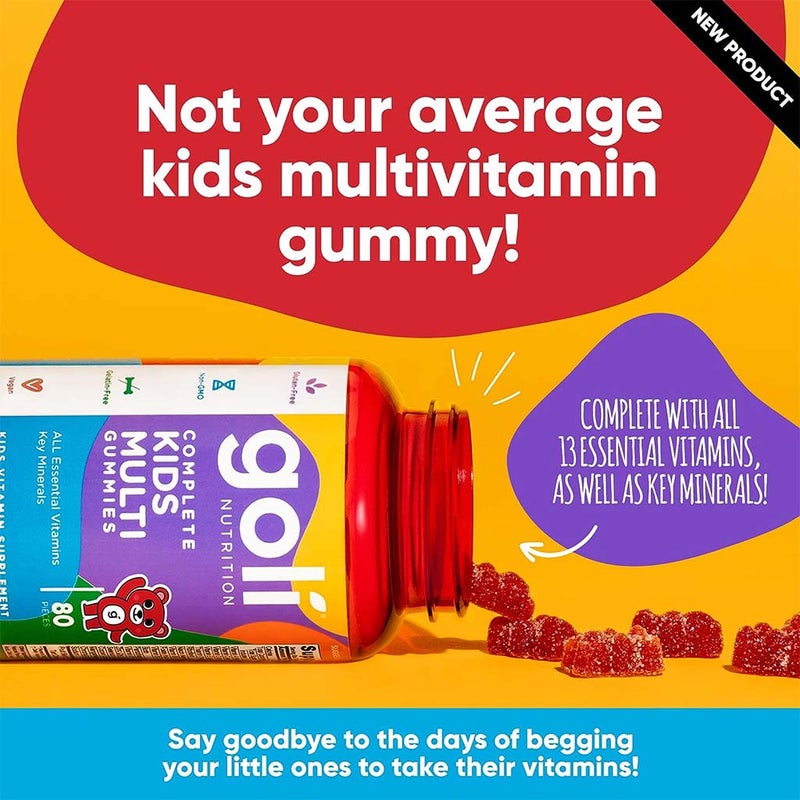 Goli Nutrition Complete Kids Multi Gummies With All Essential Vitamins & Minerals, Pack of 80's