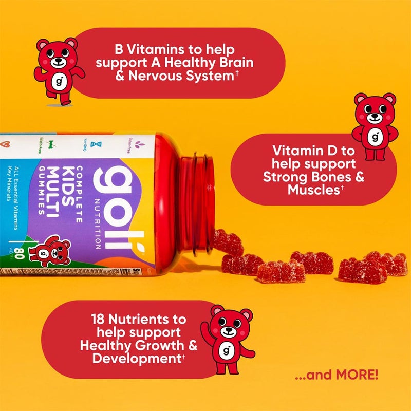 Goli Nutrition Complete Kids Multi Gummies With All Essential Vitamins & Minerals, Pack of 80's