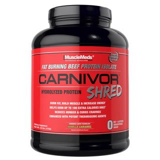 MuscleMeds Carnivor Shred Fat Burning Beef Protein Isolate Hydrolyzed Protein Powder, Vanilla Caramel Flavor 4lb