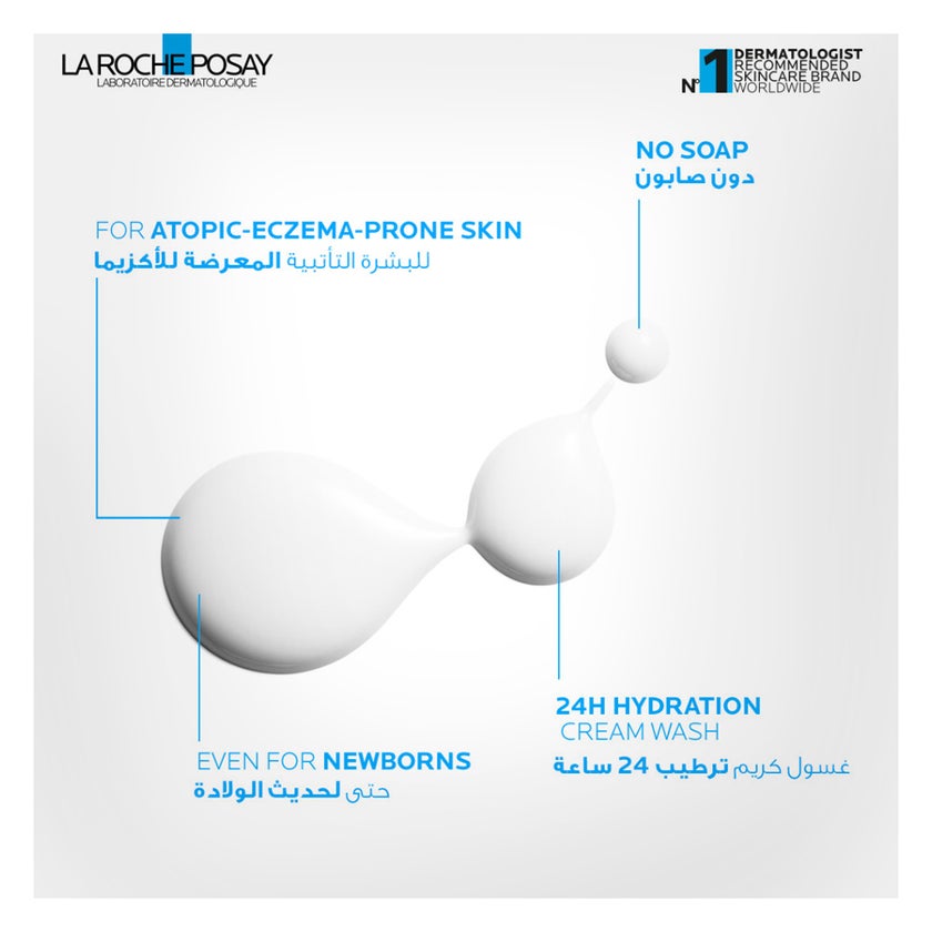 La Roche-Posay Lipikar Syndet AP+ Anti-Irritation & Anti-Scratching Cream Wash, Eco-Conscious Refill Pack 400ml