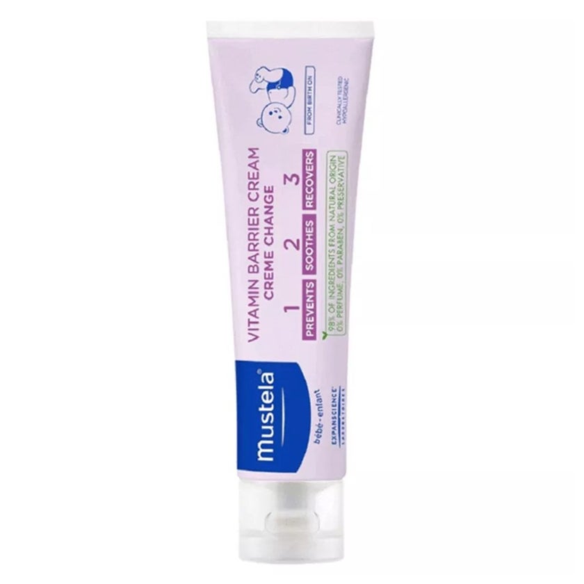 Mustela 1 2 3 Vitamin Barrier Baby Nappy Cream 2 x 50ml, Promo Pack of 2's