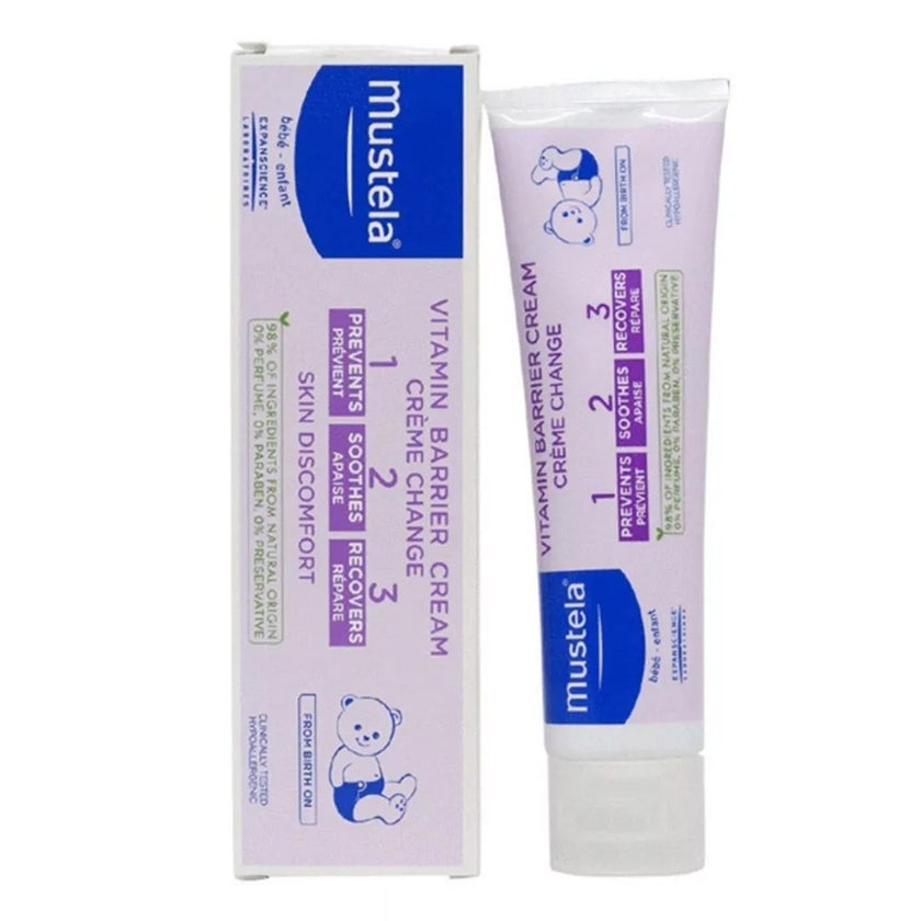 Mustela 1 2 3 Vitamin Barrier Baby Nappy Cream 2 x 50ml, Promo Pack of 2's