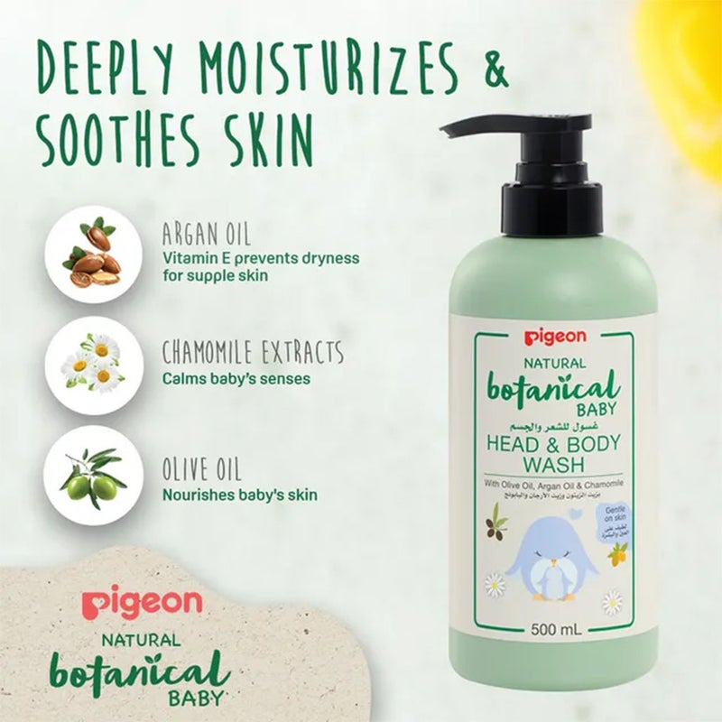 Pigeon Natural Botanical Baby Skincare Head & Body Wash 500ml