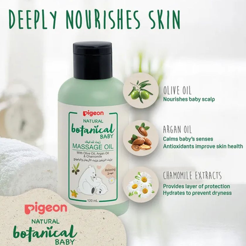 Pigeon Natural Botanical Baby Massage Oil 120ml