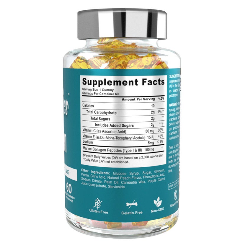 Dr. Gummies Marine Collagen Adult Gummies with Vitamins C & E, Pack of 60's